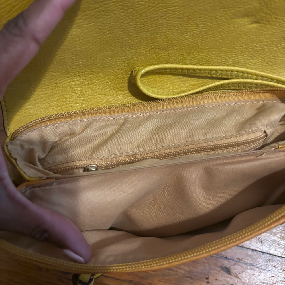 Yellow and Tan Women's Crossbody Bag - Picture 5 of 7